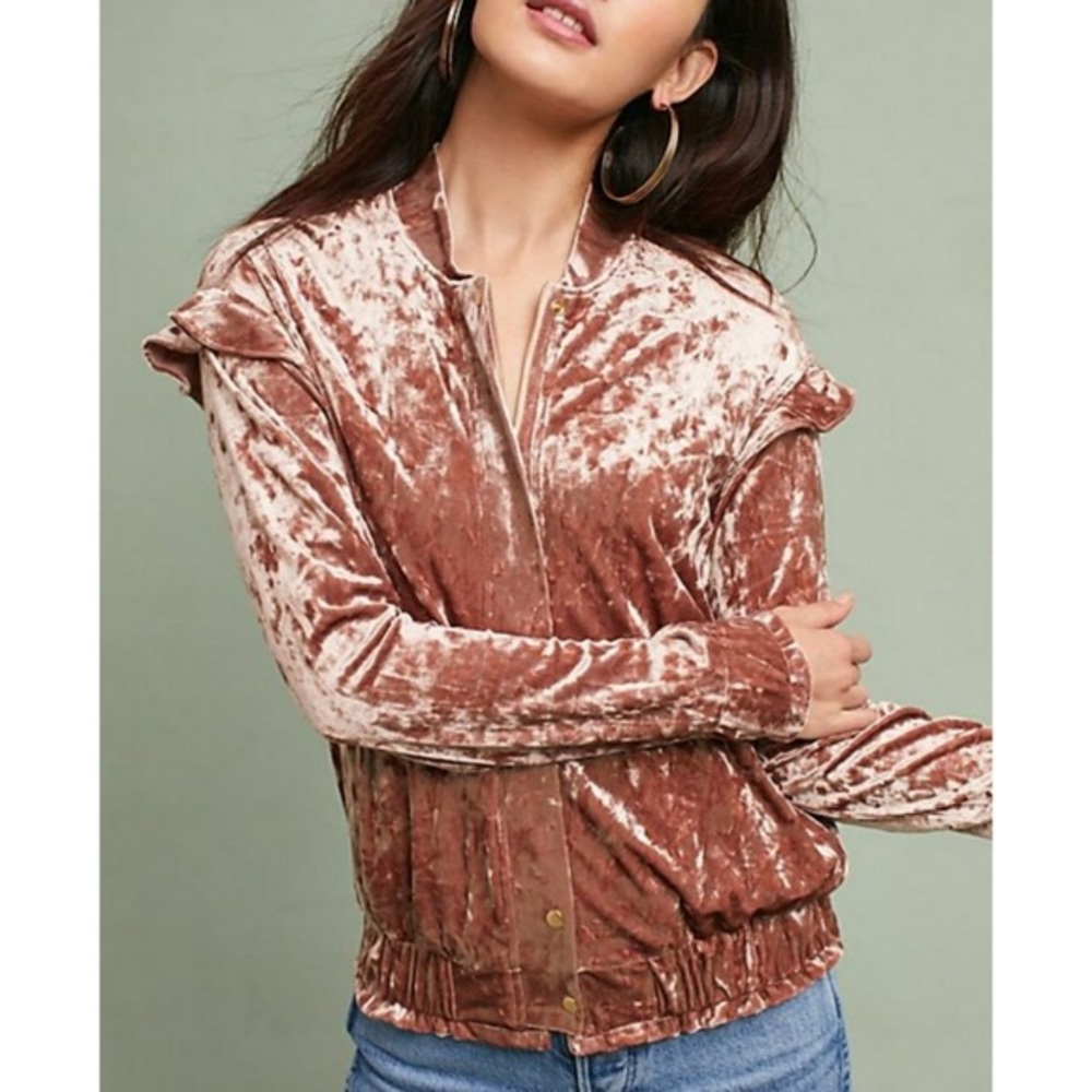 Anthropologie Sabina Musayev Velvet Bomber Jacket
